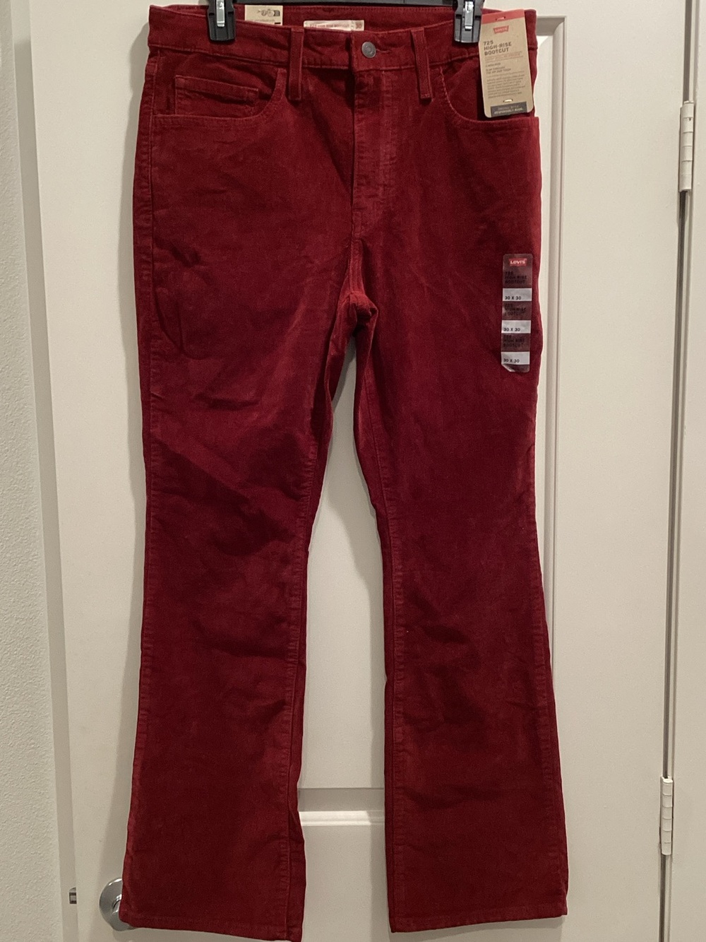 Levi's Women's Deep Red Corduroy Wide-Leg Jeans